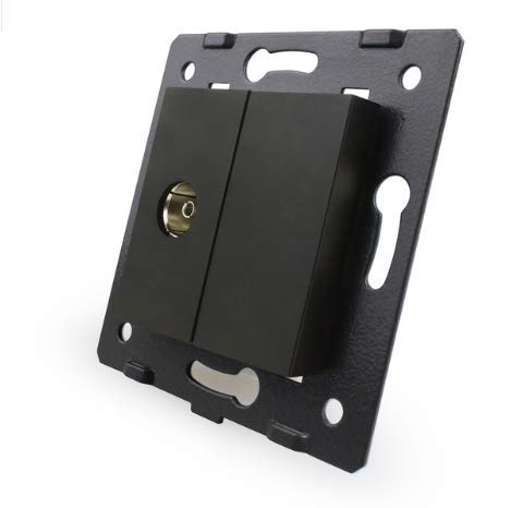 LIVOLO Glas Touch Lichtschalter Funkschalter Steckdosen Wechselschalter uvm in schwarz (Modul: TV Dose VL-C7-1V-12) von Luxus-Time