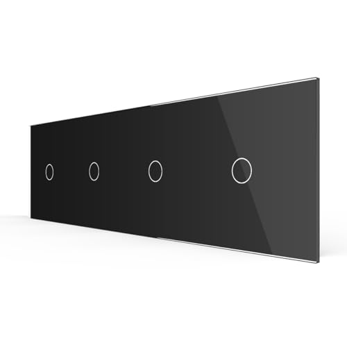 LIVOLO Glas Touch Lichtschalter Funkschalter Steckdosen Wechselschalter uvm in schwarz (nur Rahmen: VL-C7-C1/C1/C1/C1-12) von Luxus-Time