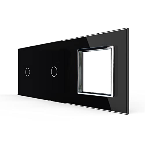 LIVOLO Glas Touch Lichtschalter Funkschalter Steckdosen Wechselschalter uvm in schwarz (nur Rahmen: VL-C7-C1/C1/SR-12) von Luxus-Time