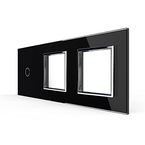 LIVOLO Glas Touch Lichtschalter Funkschalter Steckdosen Wechselschalter uvm in schwarz (nur Rahmen: VL-C7-C1/SR/SR-12) von Luxus-Time