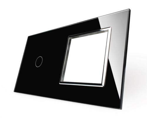 LIVOLO Glas Touch Lichtschalter Funkschalter Steckdosen Wechselschalter uvm in schwarz (nur Rahmen: VL-C7-C1/SR-12) von Luxus-Time