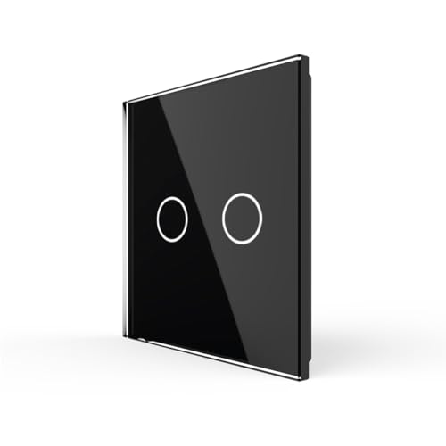 LIVOLO Glas Touch Lichtschalter Funkschalter Steckdosen Wechselschalter uvm in schwarz (nur Rahmen: VL-C7-C2-12) von Luxus-Time