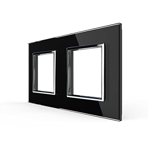 LIVOLO Glas Touch Lichtschalter Funkschalter Steckdosen Wechselschalter uvm in schwarz (nur Rahmen: VL-C7-SR/SR-12) von Luxus-Time