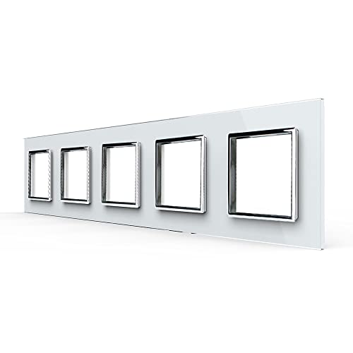 LIVOLO Glas Touch Lichtschalter Funkschalter Steckdosen Wechselschalter uvm in weiß (Nur Rahmen: VL-C7-SR/SR/SR/SR/SR-11) von Luxus-Time