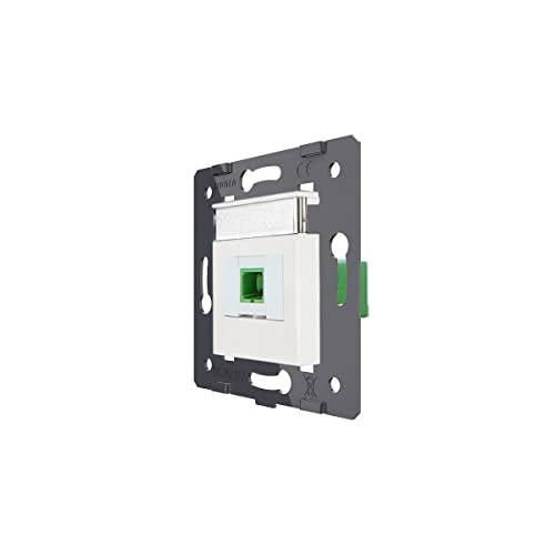 LIVOLO Glasfaser Keystone Modul KMK-SC Simplex OS2 APC Kupplung Einbau Patch Glasfaserkabel Adapter Netzwerk Buchse Koppler (Glasfaser Anschluss Modul Unterputz KMK-SC OS2 APC VL-80900+ZC-11 Weiß) von Luxus-Time