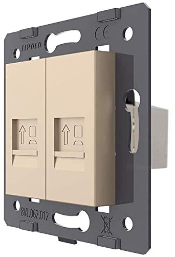 LIVOLO Innenleben 2x RJ45 Netzwerkdose CAT6 DURCHGANG Patch-Patch VL-2ND-13 Gold von Luxus-Time