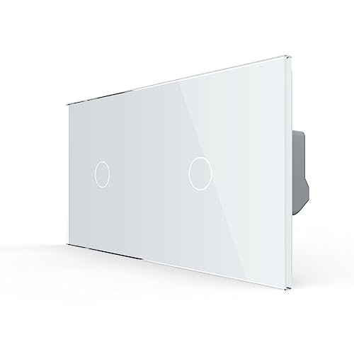 LIVOLO Kombination zwei Lichtschalter Touchschalter Unterputz UP Komplettset mit Glasblende in Weiß von Luxus-Time