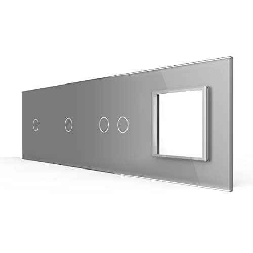 LIVOLO Nur Glasblende VL-C7-C1/C1/C2/SR-15 Grau 4 Fach Steckdose Glasrahmen LIVOLO Nur Glasblende VL-C7-C1/C1/C2/SR-15 Grau 4 Fach Steckdose Glasrahmen von Luxus-Time
