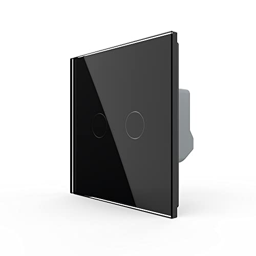 LIVOLO ROLLADENSCHALTER Touch - Schalter Wandschalter Unterputz UP Berührungsschalter Komplettset mit Glasblende in Schwarz von Luxus-Time