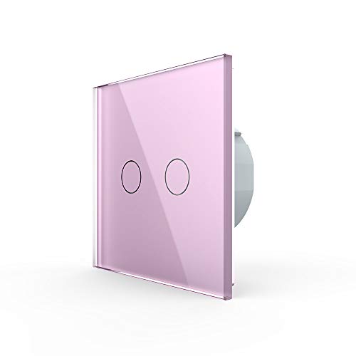 LIVOLO Serienschalter Touch VL-C702-17 Pink Bunt Rosa 2 Weg Lichtschalter Licht Schalter Wandschalter ein Fach an aus Glasrahmen Glas Blende von Luxus-Time