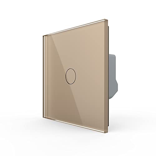 LIVOLO Taster Türklingel Touch Licht-Taster Berrührungsschalter Unterputz UP Komplettset mit Glasblende in Gold von Luxus-Time