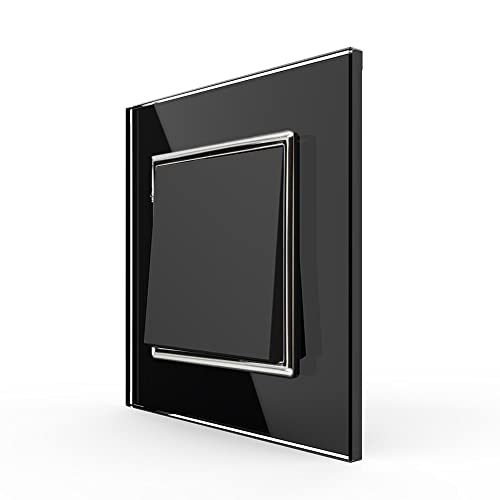 LIVOLO Wipp - Türklingel Glas Wandschalter Taster Tür Klingel Komplettset mit Glasrahmen in Schwarz von Luxus-Time