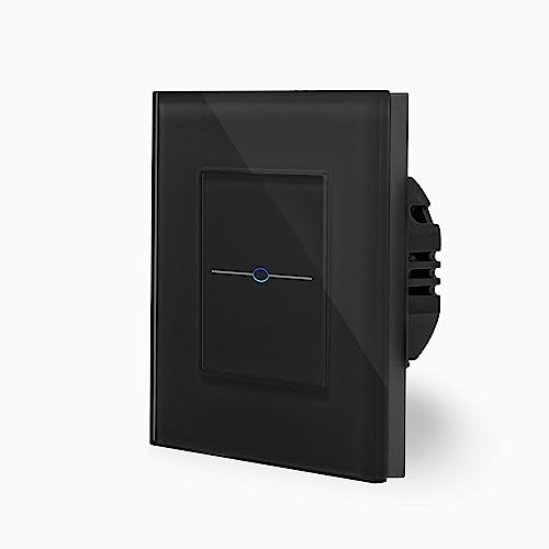 LUX einfacher Touch Wechsel-/Kreuzschalter Ein/Aus 1-Fach im Glasrahmen in schwarz 1-Weg Glas Berührungs Wandschalter Wechselschalter Kreuzschalter Lichtschalter Luxus-Time von Luxus-Time