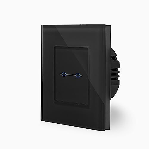 LUX zweifacher Touch Wechsel-/Kreuzschalter Lichtschalter Ein/Aus 1-Fach im Glasrahmen in schwarz 2-Weg Glas Berührungs Wechselschalter Kreuzschalter Serienlichtschalter Wandschalter Luxus-Time von Luxus-Time