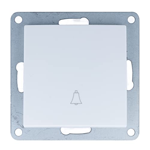 Lichtschalter Schuko Steckdosen Wechselschalter Dimmer Jalousienschalter Glasrahmen Kunststoffrahmen uvm VDE WEISS von LUXUS-TIME (Taster C111M) von Luxus-Time