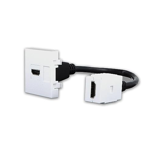 Livolo Module halbe und ganze Einsätze für Bodentanks Tischtanks Wandsteckdosen Einbau Steckdose, USB, TV, Sat, Netzwerkdose, etc (Einsatz HDMI Kupplung mit flexiblen Kabel XJY-8081210HDMI-40 Weiß) von Luxus-Time