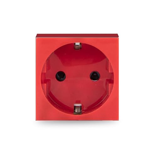 Livolo Module halbe und ganze Einsätze für Bodentanks Tischtanks Wandsteckdosen Einbau Steckdose, USB, TV, Sat, Netzwerkdose, etc (Einsatz Steckdose VDE LEG-77219 Rot) von Luxus-Time