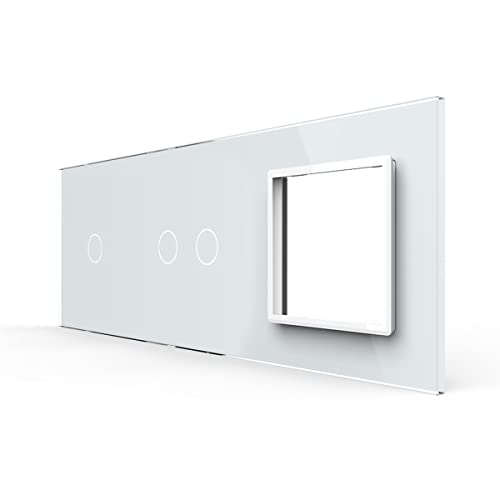 Livolo Nur Glasblende VL-C7-C1/C2/SR-11-A Weiß 3 Fach Glasrahmen Glas Blende für Steckdosen Touch Berührungs Lichtschalter und Serienschalter von Luxus-Time