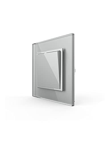 Livolo einfacher Lichtschalter mechanisch Wandschalter Wippschalter Ein-/Aus-Schalter für UP inkl. Glasrahmen in Grau VL-C7-K1-15-SR-15 von Luxus-Time