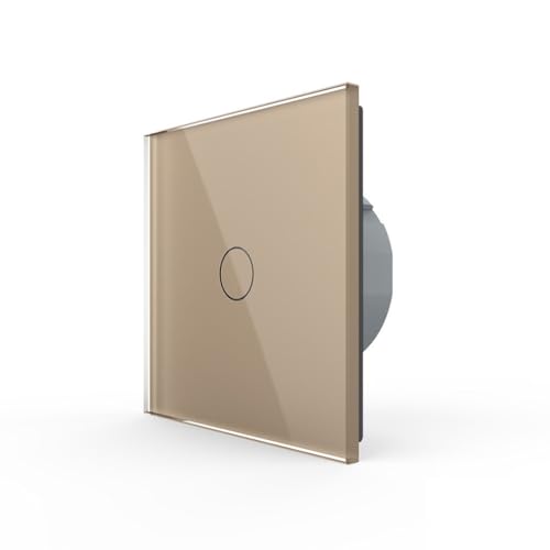 Livolo einfacher Touch Lichtschalter 1 Weg Gold im Glasrahmen 1-Fach VL-C701-13 Berührungsschalter Glas Panel beleuchtet von Luxus-Time