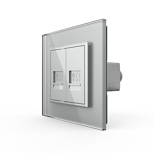 Livolo zweifaches Netzwerk Modul CAT7 zum Selbstverdrahten inkl. einfachen Glasrahmen in grau für UP VL-2CAT7/SR-15 Einbau Netzwerkdose LAN Buchse Unterputz Netz Anschluss Kaystone Cat 7 Datendose Livolo zweifaches Netzwerk Modul CAT7 zum Selbstverdrahten inkl. einfachen Glasrahmen in grau für UP VL-2CAT7/SR-15 Einbau Netzwerkdose LAN Buchse Unterputz Netz Anschluss Kaystone Cat 7 Datendose von Luxus-Time