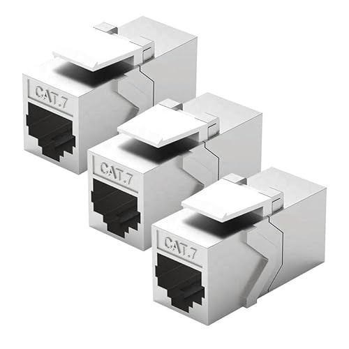 Luxus-Time SET CAT7 RJ45 Kupplung LAN Verbinder Ethernet Kabel Patchkabel Netzwerkkabel Adapter Kabelverbinder Buchse geschirmt DSL coupler Schwarz Modular Doppelbuchse (3) von Luxus-Time