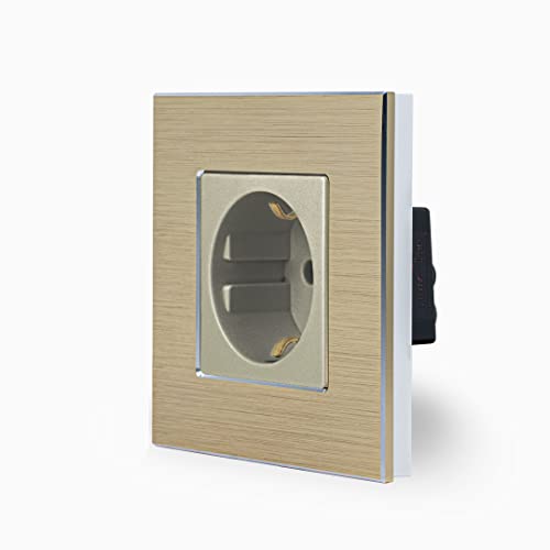 Luxus-Time Steckdose Schuko 1 Fach Unterputz Aluminium Gold Luxus-Time Steckdose Schuko 1 Fach Unterputz Aluminium Gold von Luxus-Time