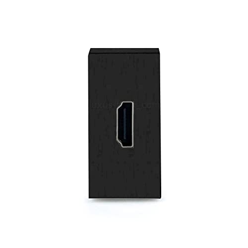 Luxus-Time Steckdosen Lichtschalter Wandschalter Wechselschalter USB HDMI uvm. Glasrahmen Schwarz (HDMI Dose 1/2 Schwarz) von Luxus-Time