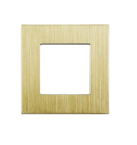 Luxus-Time Touch Aluminium Glas Lichtschalter Steckdosen USB HDMI Gold POINT Modul Touchlichtschalter (Nur Rahmen Aluminium 1 Fach Gold) von Luxus-Time