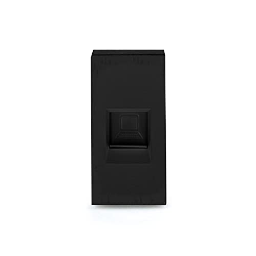 Luxus-Time Touch Lichtschalter Wandschalter LUX SERIE Glas Sensor Schalter Wechselschalter Schuko Steckdosen USB Cat Weiß Schwarz Gold (Modul: 1/2 Netzwerk, Schwarz) von Luxus-Time