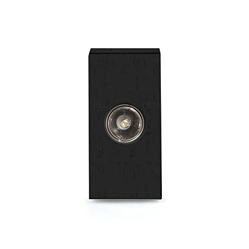 Luxus-Time Touch Lichtschalter Wandschalter LUX SERIE Glas Sensor Schalter Wechselschalter Schuko Steckdosen USB Cat Weiß Schwarz Gold (Modul: 1/2 TV, Schwarz) von Luxus-Time