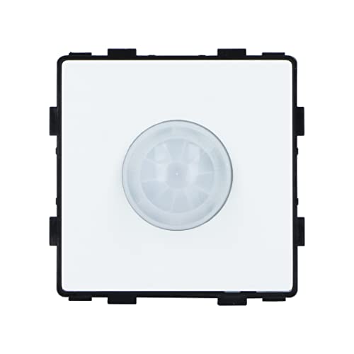 Luxus-Time Touch Lichtschalter Wandschalter LUX SERIE Glas Sensor Schalter Wechselschalter Schuko Steckdosen USB Cat Weiß Schwarz Gold (Modul: Bewegungsmelder, Weiß) von Luxus-Time