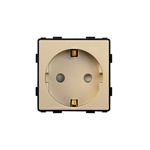 Luxus-Time Touch Lichtschalter Wandschalter POINT SERIE Glas Sensor Schalter Wechselschalter Schuko Steckdosen USB Grau Weiß Schwarz Gold (Modul: Steckdose, Gold) von Luxus-Time