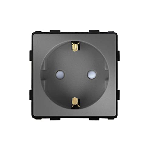 Luxus-Time Touch Lichtschalter Wandschalter POINT SERIE Glas Sensor Schalter Wechselschalter Schuko Steckdosen USB Grau Weiß Schwarz Gold (Modul: Steckdose, Grau) von Luxus-Time