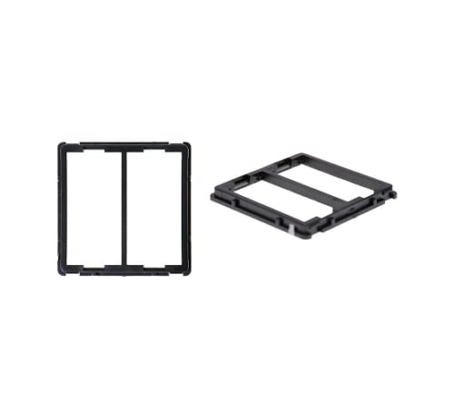 Luxus-Time Touch Lichtschalter Wandschalter POINT SERIE Glas Sensor Schalter Wechselschalter Schuko Steckdosen USB Grau Weiß Schwarz Gold (Trennrahmen für 1/2 Module, Schwarz) von Luxus-Time