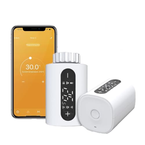 Luxus Time WiFi Smart Heizkörperthermostat - Raumthermostat WLAN-gesteuertes Thermostat mit TUYA App, Sprachsteuerung via Alexa und Google Home, Fenster offen Erkennung LXWHY360 von Luxus-Time