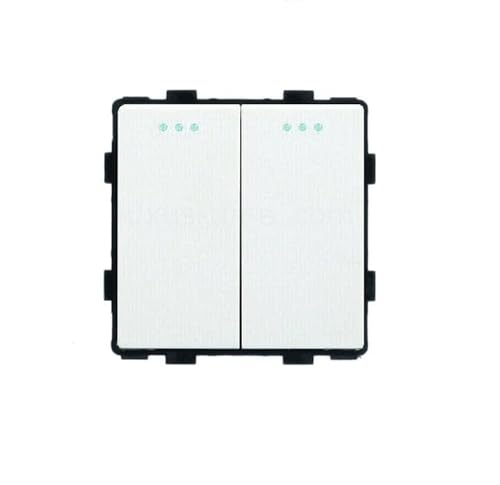 Luxus-Time Wippschalter Lichtschalter Steckdosen Glas Rahmen Unterputzdose UP Schuko Wipp Wandschalter Einbau Kippschalter Weiß (Modul: Wipp 2-Fach Lichtschalter+Wechselschalter) von Luxus-Time