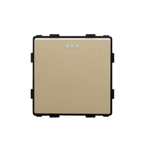 Luxus-Time Wippschalter Lichtschalter Steckdosen mit Aluminium Rahmen Unterputzdose UP Schuko Wipp Wandschalter Einbau Kippschalter Gold (Modul: Wipp 1-Fach Kreuz Lichtschalter) von Luxus-Time