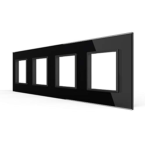 Nur Glasblende 4 Fach VL-C7-SR/SR/SR/SR-12-A Schwarz Steckdose Glasrahmen Glas Blende Nur Glasblende 4 Fach VL-C7-SR/SR/SR/SR-12-A Schwarz Steckdose Glasrahmen Glas Blende von Luxus-Time