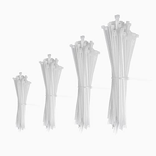 Profi Kabelbinder Set UV Beständig Weiß Industriequalität verschiedene Größen - 100 Stück/Packung (3,6 x 250mm) von Luxus-Time