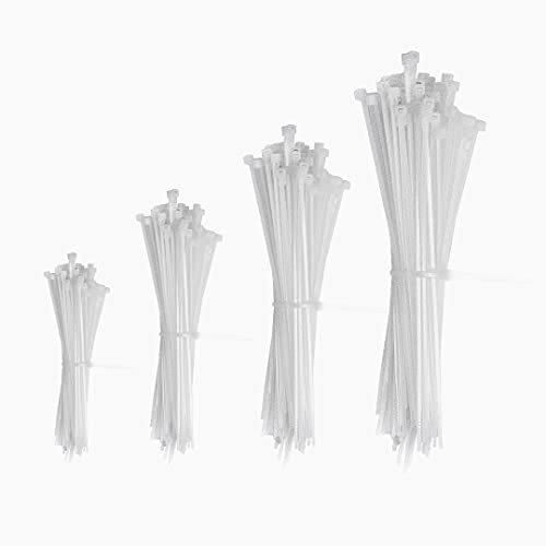 Profi Kabelbinder Set UV Beständig Weiß Industriequalität verschiedene Größen - 100 Stück/Packung (4,8 x 500mm) von Luxus-Time