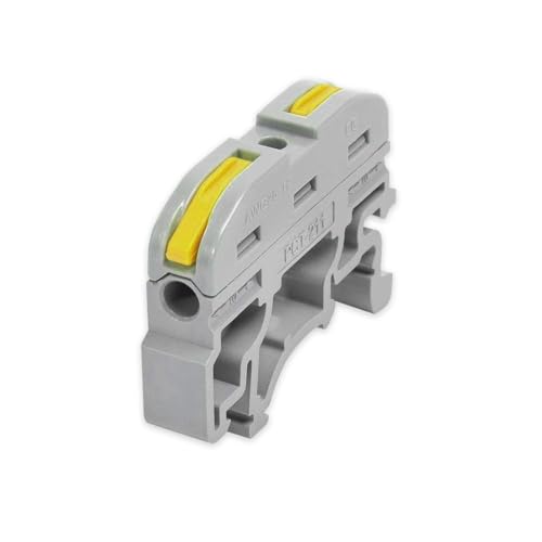 Reihenklemmen für Hutschiene, wiederverwendbar, 32A/600V, für Kabelquerschnitte 0,2–4,0 mm², kompakte Verteilungsklemme, ideal für Elektroinstallationen (Gelb PCT-121, 10) von Luxus-Time