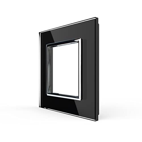 Rote Designer Steckdose 1-5 Fach inkls. Glasrahmen in Schwarz LEG-77219-VL-SR-12 (Glasrahmen 1 Fach schwarz VL-C7-SR-12) von Luxus-Time