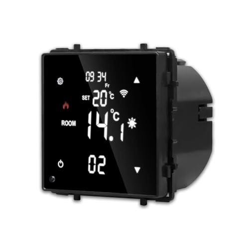 WiFi Raumthermostat Thermostat UP Modul in Schwarz für Fußboden Heizung Programmierbarer Wandthermostat Zeitpläne digitaler Display Raumtemperaturregler Luxus-Time WiFi Raumthermostat Thermostat UP Modul in Schwarz für Fußboden Heizung Programmierbarer Wandthermostat Zeitpläne digitaler Display Raumtemperaturregler Luxus-Time von Luxus-Time
