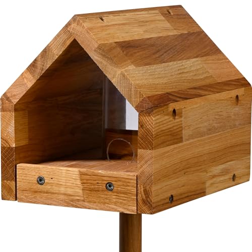 LUXUS-VOGELHAUS 46601e Vogelfutterhaus "Bauhaus III" - Futterhaus aus Massivholz - Futterstation inklusive Ständer - Wildvogelfutterplatz Eiche - 20,5 x 28 x 179 cm - Natur LUXUS-VOGELHAUS 46601e Vogelfutterhaus "Bauhaus III" - Futterhaus aus Massivholz - Futterstation inklusive Ständer - Wildvogelfutterplatz Eiche - 20,5 x 28 x 179 cm - Natur von Luxus-Vogelhaus
