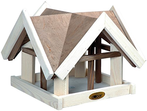 Luxus-Vogelhaus 47880e Aufwendiges Vogelhaus im "Antikfinish"-Design (gescratcht) aus lasiertem Kiefernholz mit 4 Giebeln, braun/weiß von Luxus-Vogelhaus