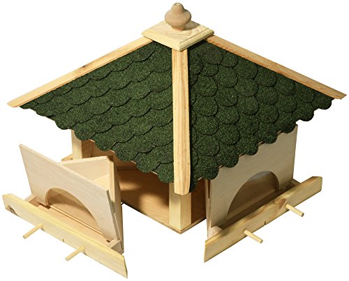 Luxus-Vogelhaus 98700e Großes XXL Vogelhaus aus Holz (Kiefer) für Garten, Balkon, mit 4 herausziehbaren Futterschubladen - XL Vogelhäuschen Vogelfutterhaus von dobar