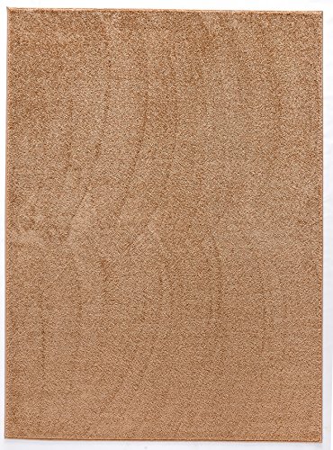 Luxus Hochwertiger einfarbiger Teppich Modern Größen Camel (200x290) von Luxus