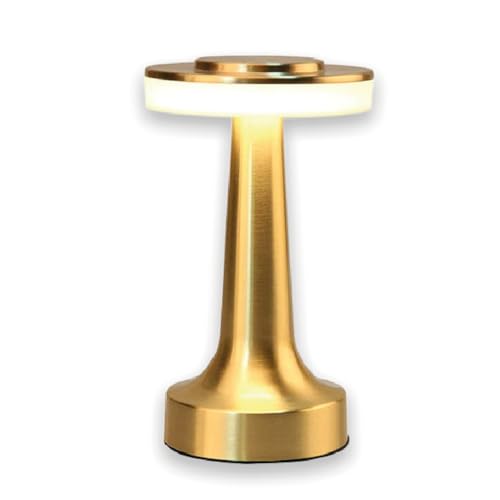 Luxus europe - Tischlampe Touch - Beau - Gold - H21 x Ø9 - Terrassenlampe - Schreibtischlampe - LED - Wiederaufladbar - Dimmbar - Kabellos - Batteriebetrieben - Tischlampe für innen und außen von Luxus