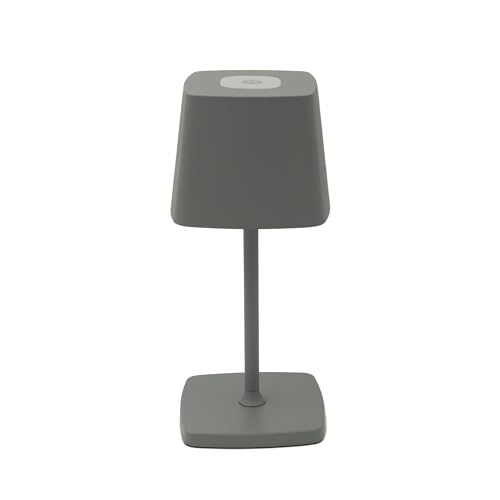 Luxus europe - Tischlampe Touch Deluxe - Aimée - Grau - H21 x Ø10 - Terrassenlampe - Schreibtischlampe - LED - Wiederaufladbar - Dimmbar - Kabellos - Batteriebetrieben - Tischlampe für innen und außen von Luxus